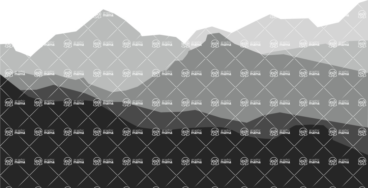 Vector silhouettes - Vector Mountain Landscape Silhouette